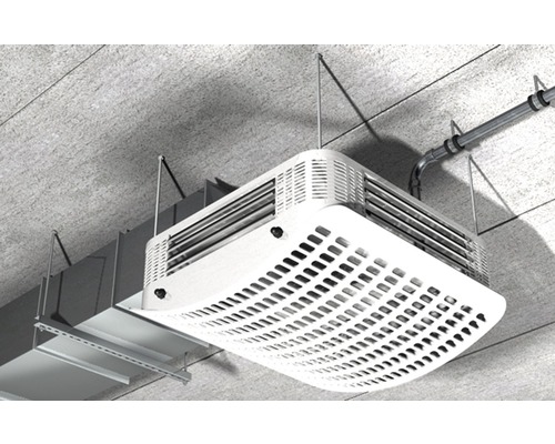 Stropný chladič vzduchu s potrubím a zavesením na strope