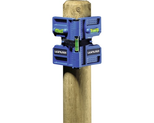 Laserliner uholník pre stĺpiky na drevenom stĺpiku na vyrovnanie.