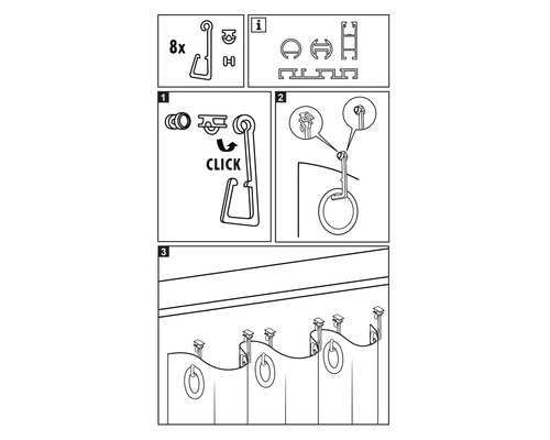 Návod na montáž háčikov a krúžkov na záclony