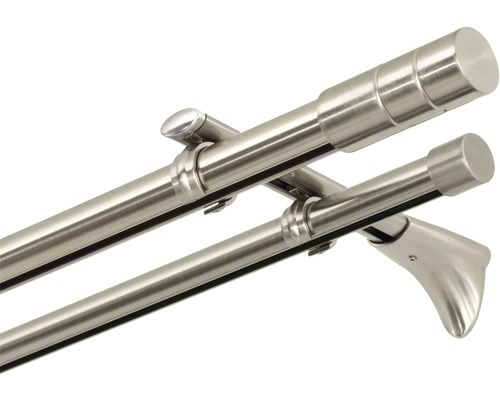 Dvojitá kovová záclonová tyč s držiakom