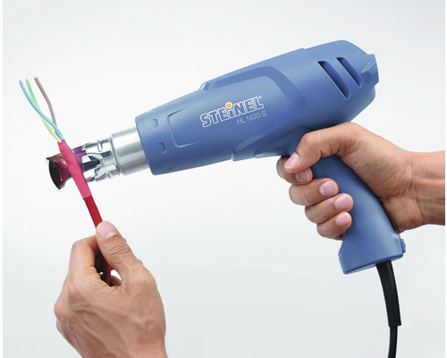 Teplovzdušná pištoľ Steinel HL 1620 S zmršťuje kábel