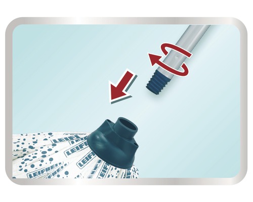 Mop s otočnou funkciou a šípkami znázorňujúcimi montáž