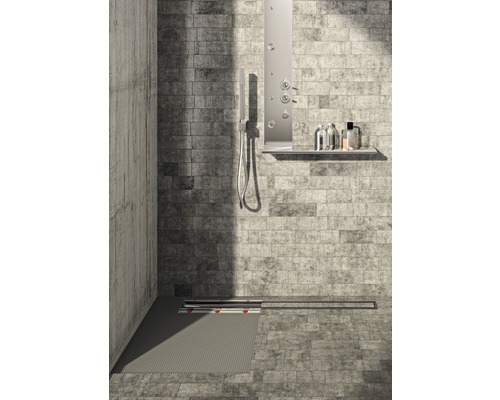 JACKOBOARD Aqua Line pre sprchový prvok s odtokovým žľabom z kefovanej nerezovej ocele 1400x900x70/43 JACKOBOARD Aqua Line pre sprchový prvok s odtokovým žľabom z kefovanej nerezovej ocele 1400x900x70/43