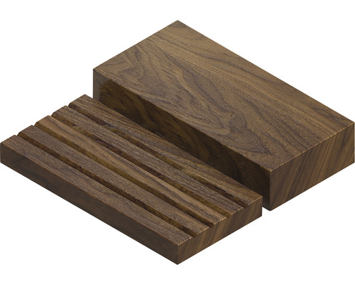 Drevený blok a drevená doska s drážkami