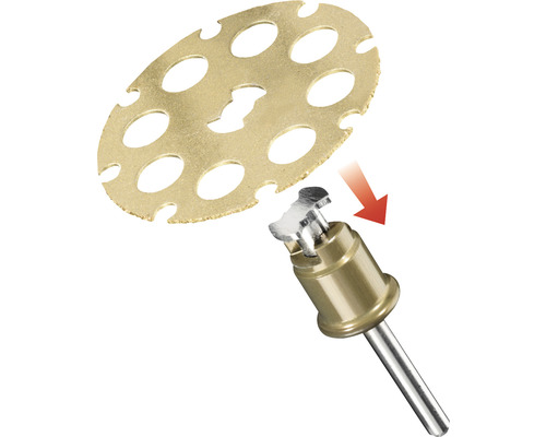 Diamantový rezný kotúč a držiak nástrojov pre vŕtačku