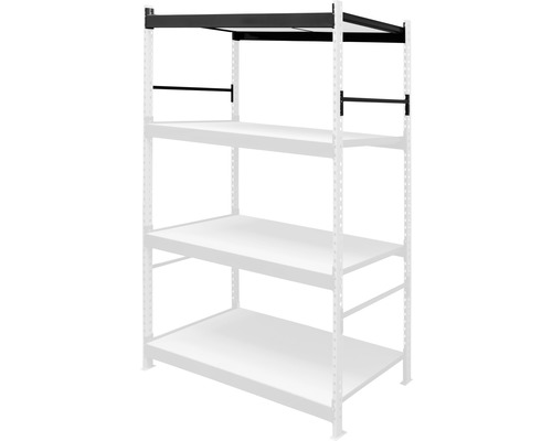 Skladovací regál s priečkami na stabilizáciu