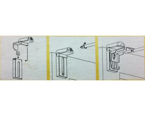 Obrázok montážneho návodu pre záclonovú tyč