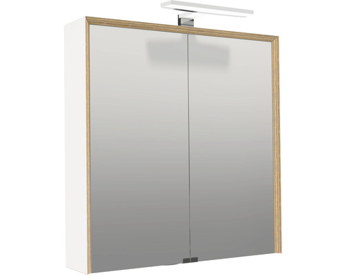 Zrkadlová skrinka s dvomi dvierkami a osvetlením
