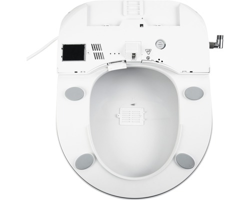 Pohľad zhora na sprchové WC s rôznymi funkciami.