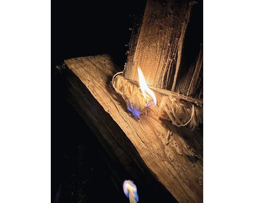 Palivové drevo s plameňom ako pomôcka na zapálenie