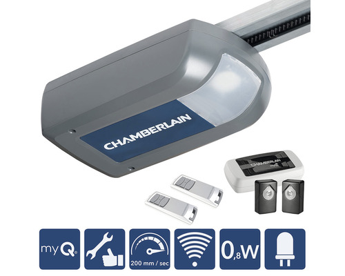 Pohon garážových dverí Chamberlain s dvoma ručnými vysielačmi a ďalším príslušenstvom