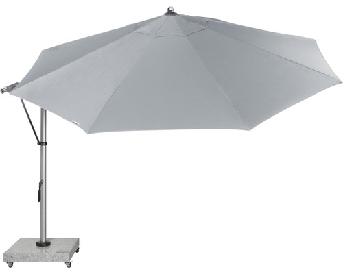 Sivý slnečník so stojanom na vonkajšie použitie