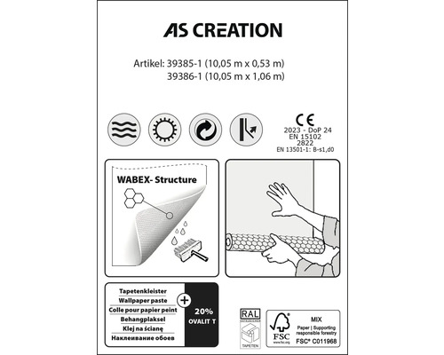 Informácie o tapetách AS Creation: čísla výrobkov, vlastnosti, pečate a certifikácie