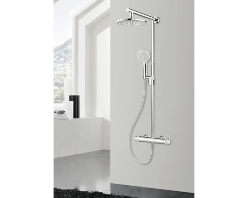 Sprchový systém s hlavovou a ručnou sprchou v kúpeľni