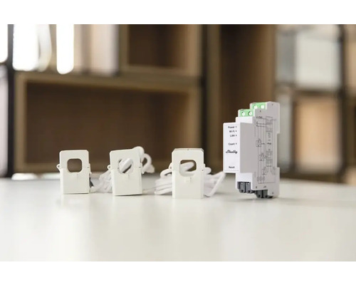 Merač energie Shelly 3EM s tromi prúdovými transformátormi