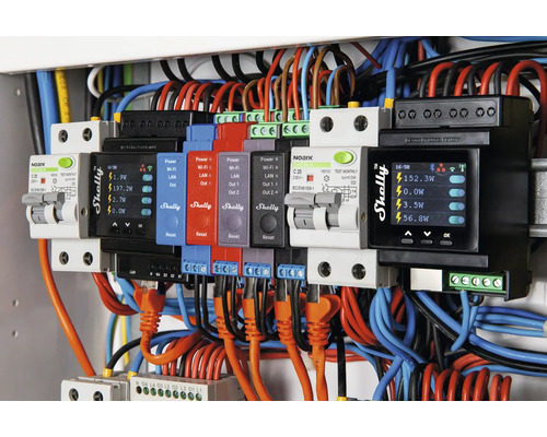Inštalácia s komponentmi Shelly a Noark v rozvádzači