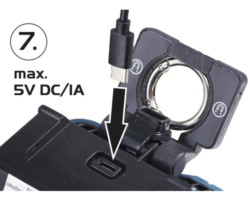 Nabíjanie pracovnej lampy pomocou USB kábla