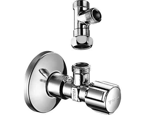 Rohový ventil s ružicou a pripojením spotrebiča