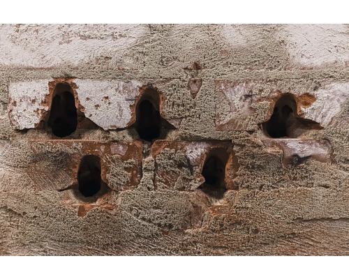 Detail tehlovej steny s otvormi