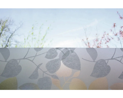 Oknenná fólia s motívom listov pre súkromie a dekoráciu