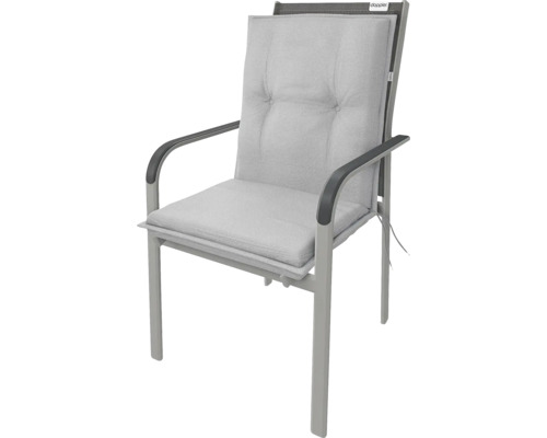 Záhradná stolička so sivým sedákom a operadlom