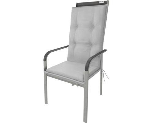 Záhradná stolička s vysokým operadlom a polstrovaným sedadlom