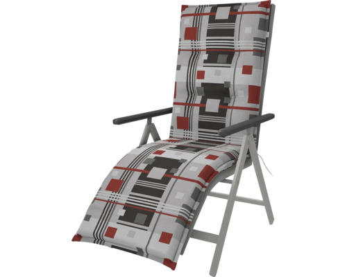 Záhradné ležadlo s podložkou so vzorom kocky