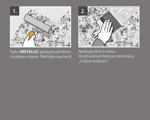 Návod na aplikáciu metalickej farby valčekom a štetcom