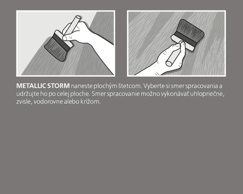 Ilustrácia aplikácie Metallic Storm štetcom