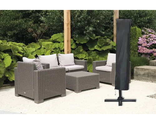 Súprava záhradného nábytku s ochranným obalom na slnečník