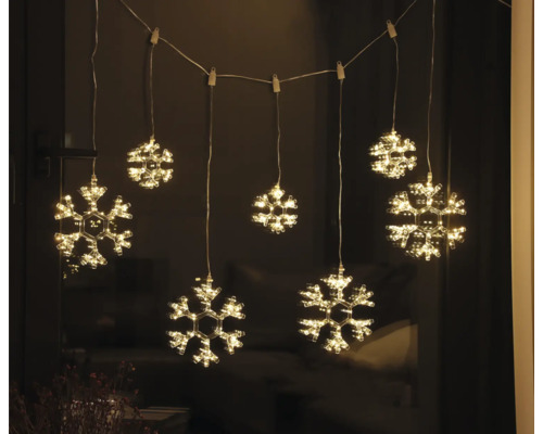 LED svetelná reťaz so snehovými vločkami na dekoráciu