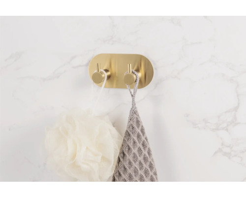 Nástenný hák s dvoma háčikmi na kúpeľňové doplnky