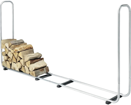 Regál na skladovanie dreva s polenami