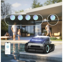 Robotický čistič bazénov Aiper s rôznymi režimami čistenia a ovládaním pomocou inteligentnej aplikácie pri bazéne