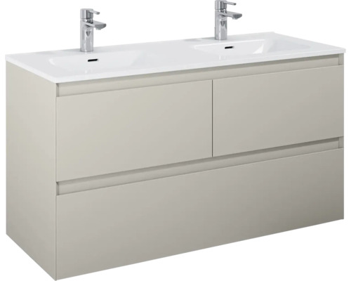 Skrinka pod umývadlo s dvoma umývadlami a dvoma zásuvkami