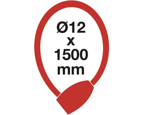 Symbol pre zámok na bicykel s rozmermi 12 x 1500 milimetrov