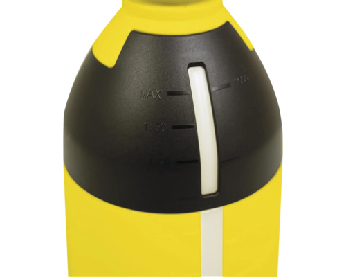 Detail žltej nádoby s ukazovateľom hladiny