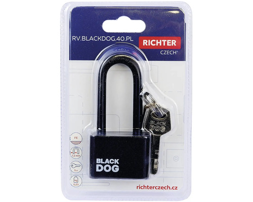 Visiaci zámok Blackdog s kľúčmi v balení