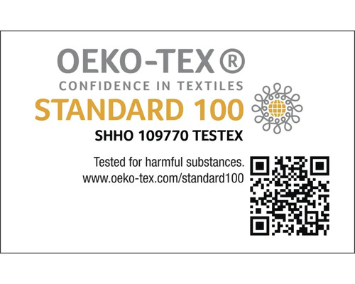 Oeko-Tex Standard 100 pečať: Testované na škodlivé látky.
