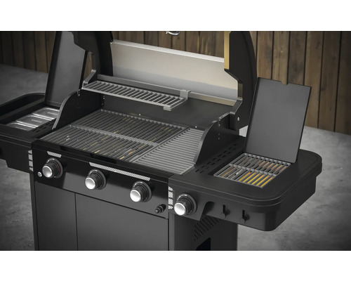 Plynový gril so štyrmi horákmi a ohrievacím roštom