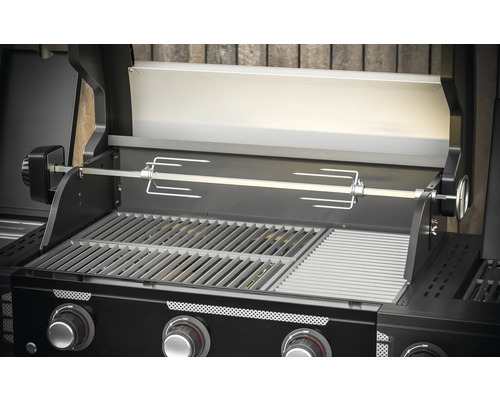 Plynový gril s otočným roštom pre rovnomerné grilovanie