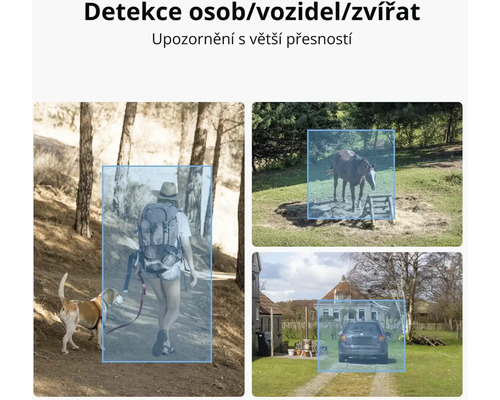 Ukážky záberov s detekciou osôb, vozidiel a zvierat