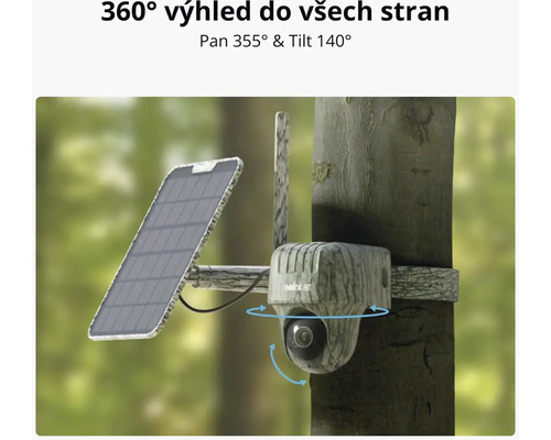 Fotopasca so solárnym panelom na upevnenie na strom