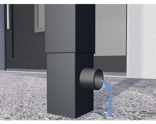 Štvorcový stĺpik s odtokom vody