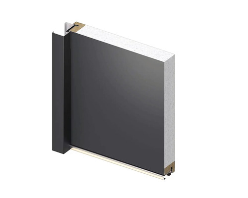 Priečny rez interiérovými dverami s rámom a tesniacim profilom