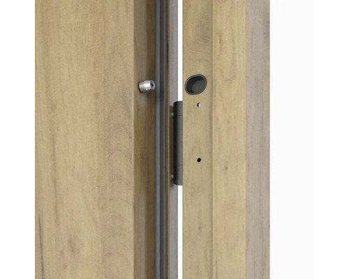 Detail drevených dverí s kovaním