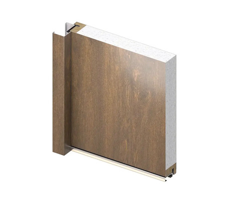 Priečny rez dverného krídla s tesniacim profilom