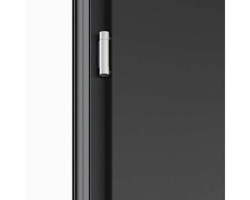 Detail dverí so strieborným závesom