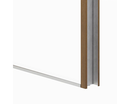 Detail rámu dverí z dreva a kovu