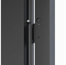 Detail interiérových dverí s kovaním a zatváracím mechanizmom